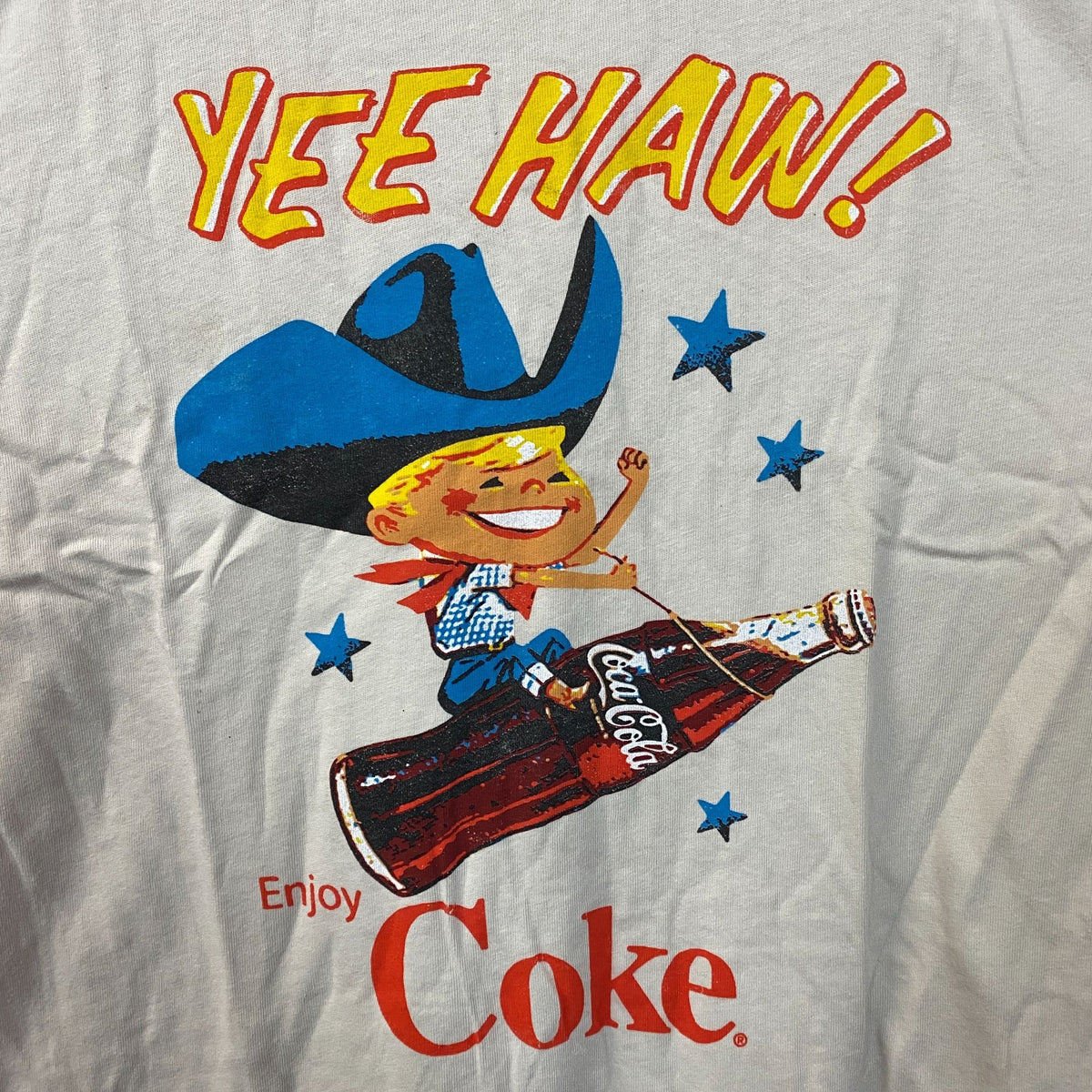 Coca-Cola Cowboy Yee Haw Retro Graphic T-Shirt Medium