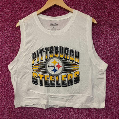Junk Food Pittsburgh Steelers Football Cropped Sleeveless T-Shirt 2XL