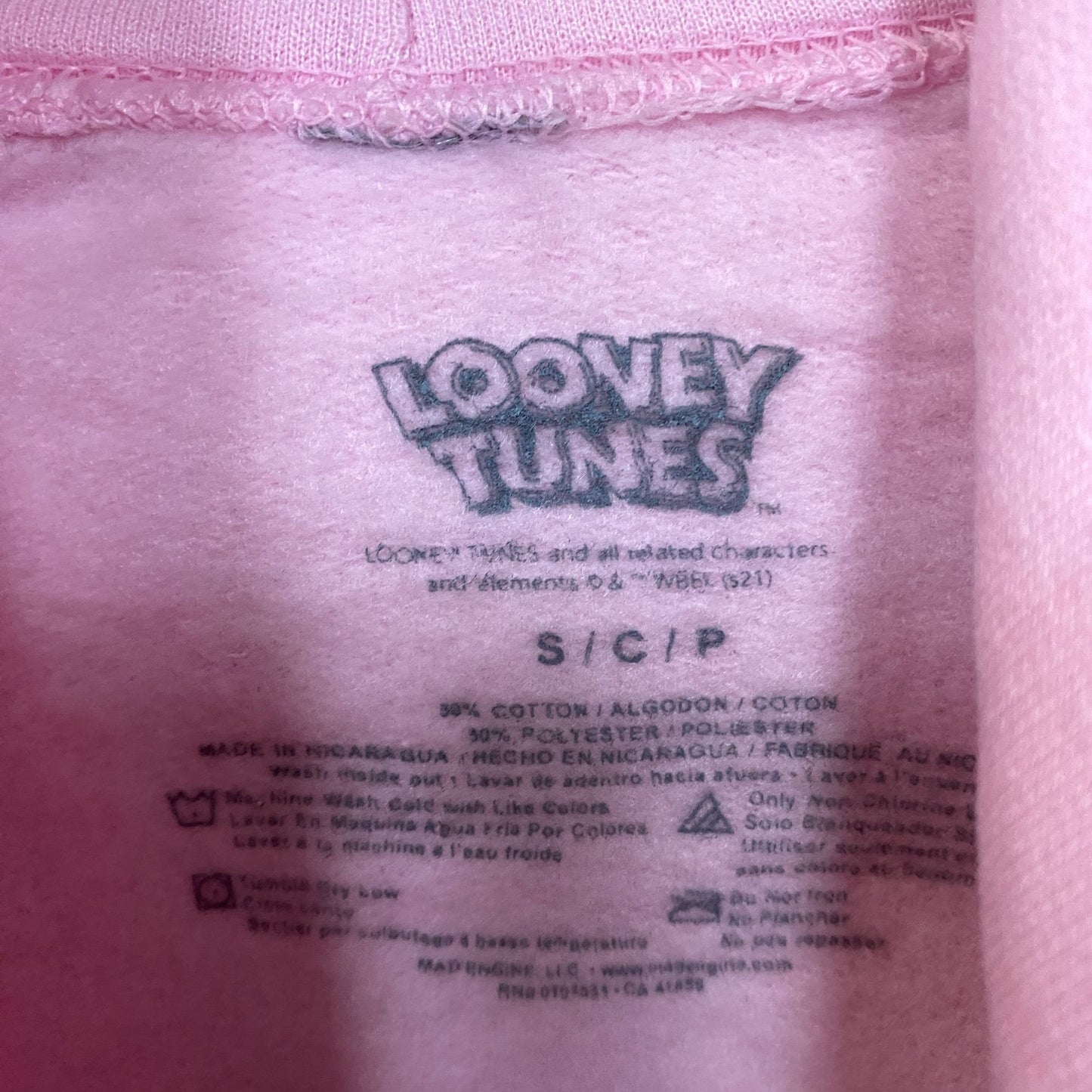 Looney Tunes That's All Folks Classic Cartoons Graphic Hoodie Small