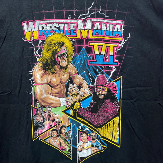 WWE WrestleMania VI Ultimare Warrior Randy Savage Retro Style T-Shirt XL