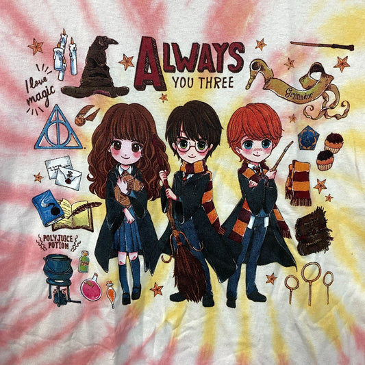 Harry Potter Chibi Hermoine, Ron, Harry tiedye T-shirt size Large
