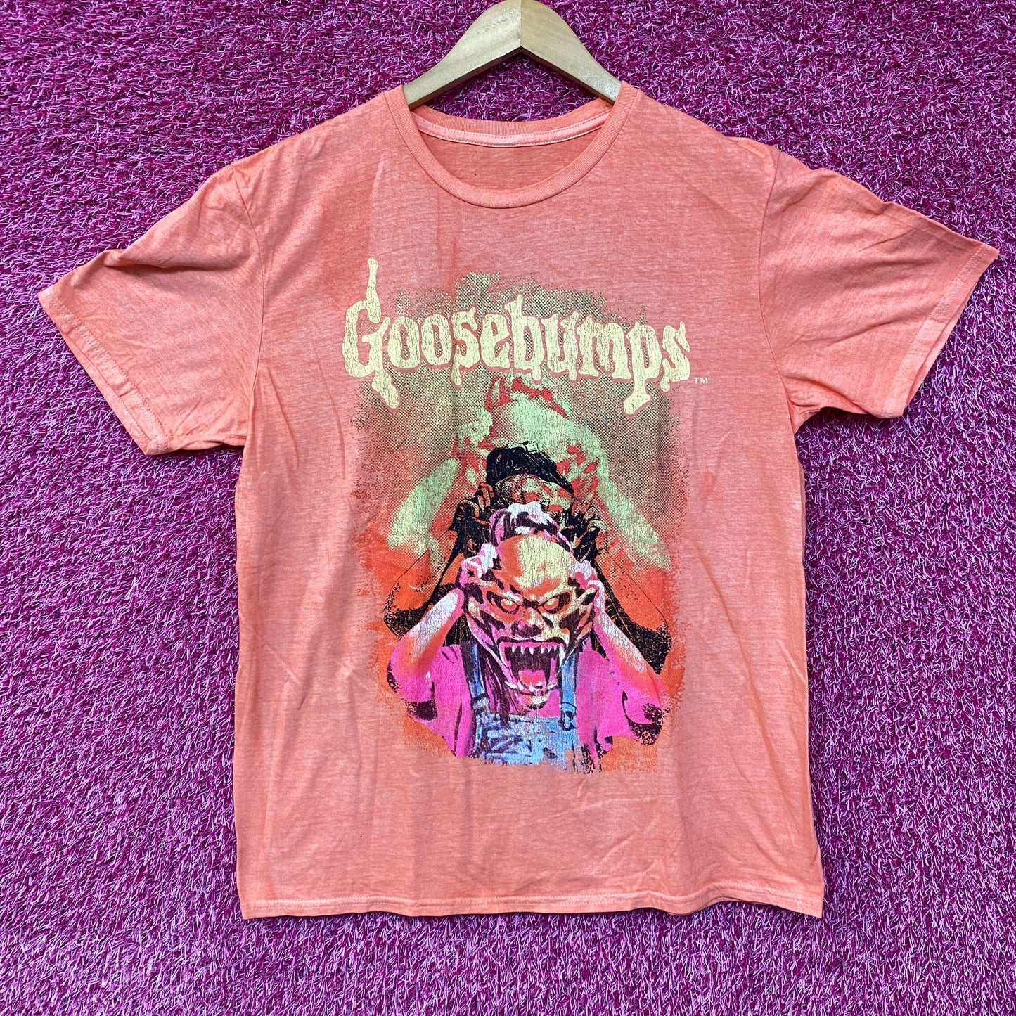 The Haunted Mask Goosebumps Graphic Design Horror T-Shirt Large