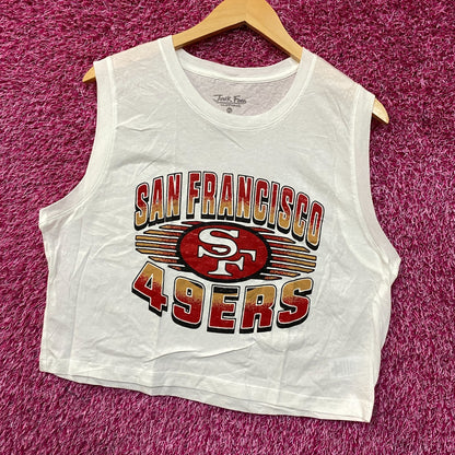 Junk Food Clothing NFL San Francisco 49ers Football Cropped Sleeveless T-Shirt XL