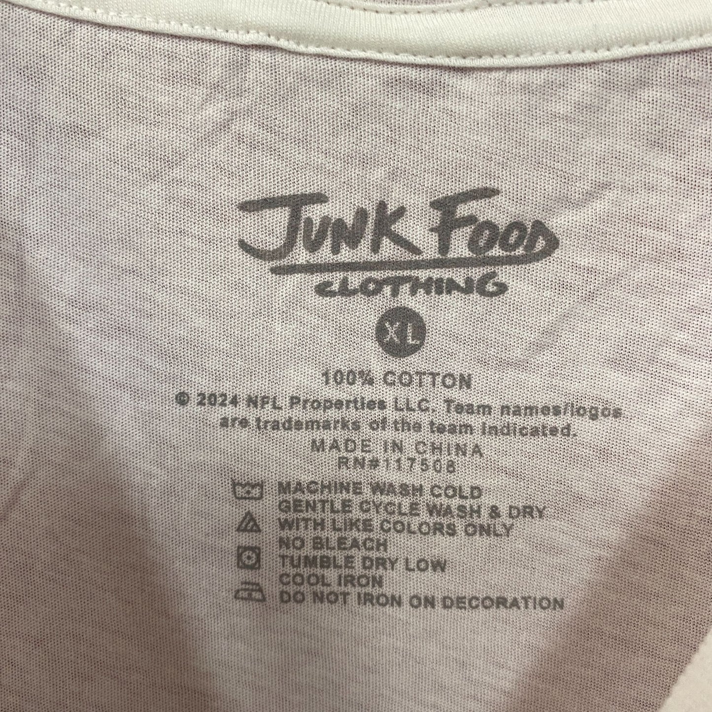 Junk Food Clothing NFL San Francisco 49ers Football Cropped Sleeveless T-Shirt XL