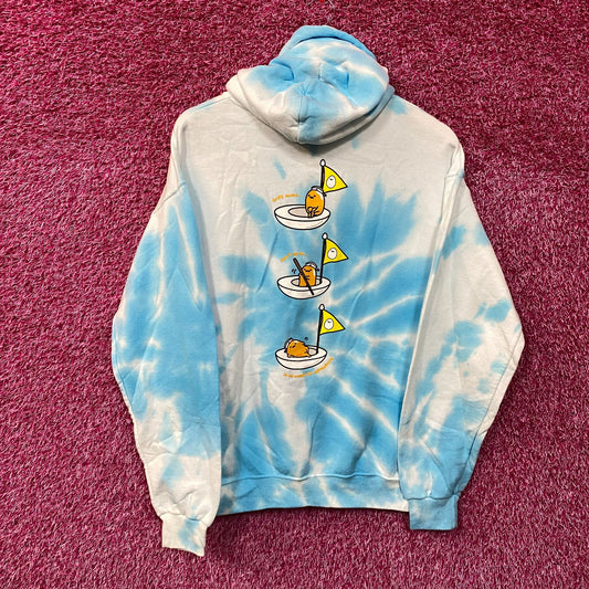 Gudetama the lazy egg Boat Adventure Sanrio Tie Dye Hoodie M