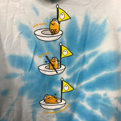 Gudetama the lazy egg Boat Adventure Sanrio Tie Dye Hoodie M