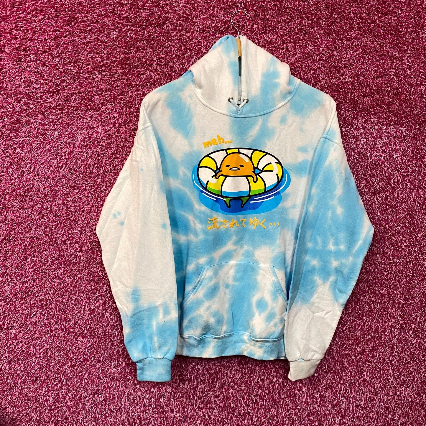 Gudetama the lazy egg Boat Adventure Sanrio Tie Dye Hoodie M