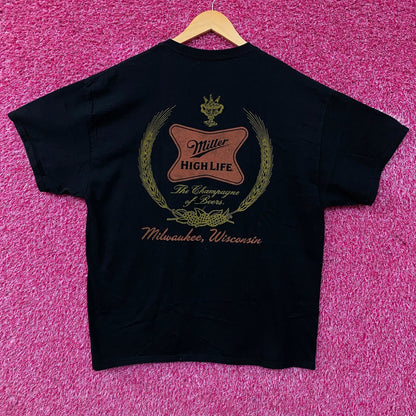 Junk Food Clothing Miller High Life "Champagne of Beers" Graphic T-Shirt Large