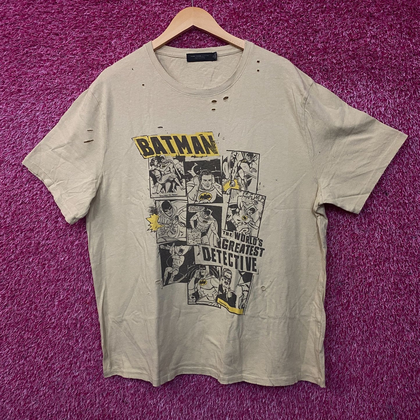 Junk Food Clothing Batman Comic Collage World Greatest Detective T-Shirt 2XL