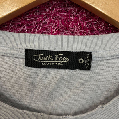 Junk Food Womens Just a girl and her Baguette Blue Tee size XL