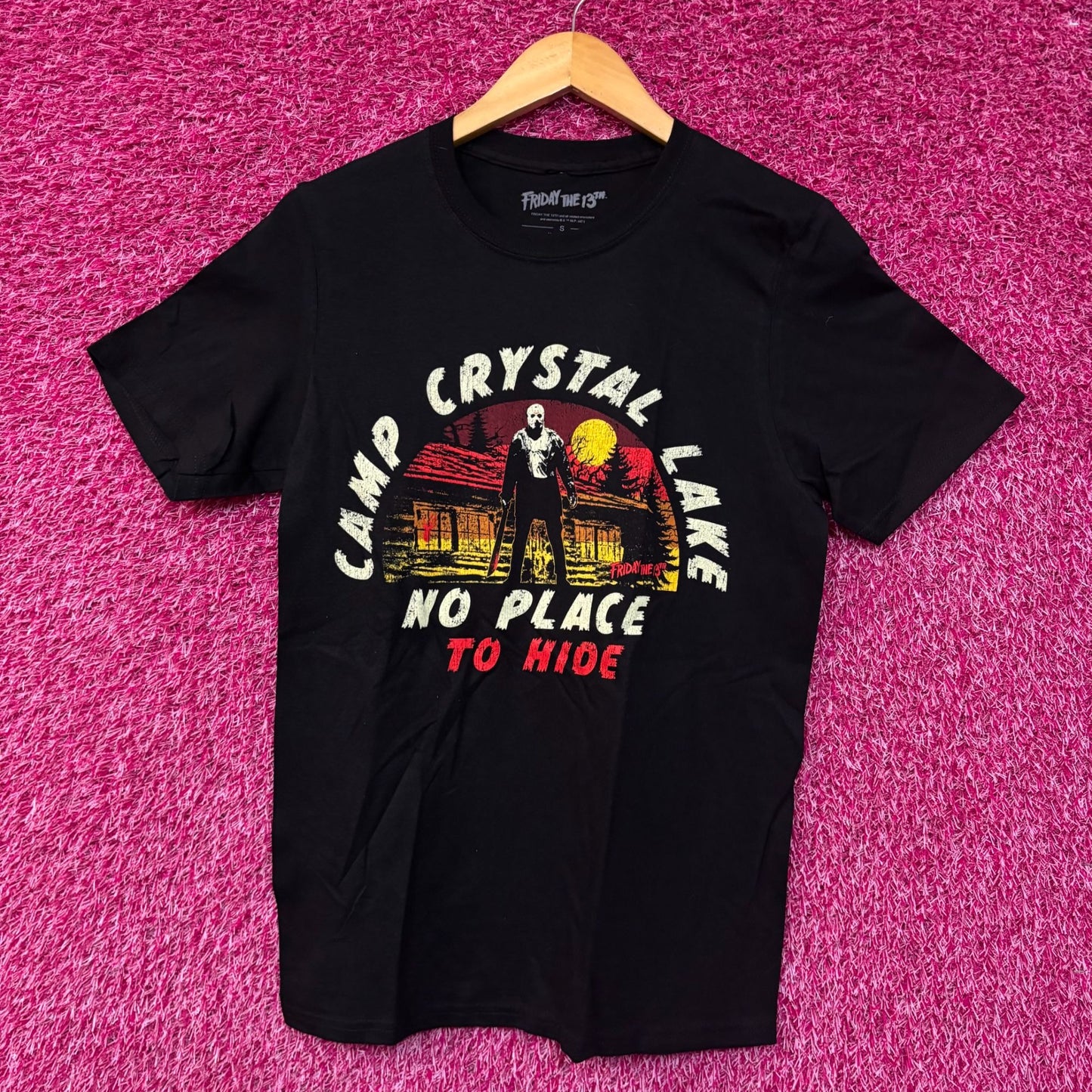 Friday the 13th Jason Vorhees Camp Crystal Lake No Place To Hide Horror Tshirt Small