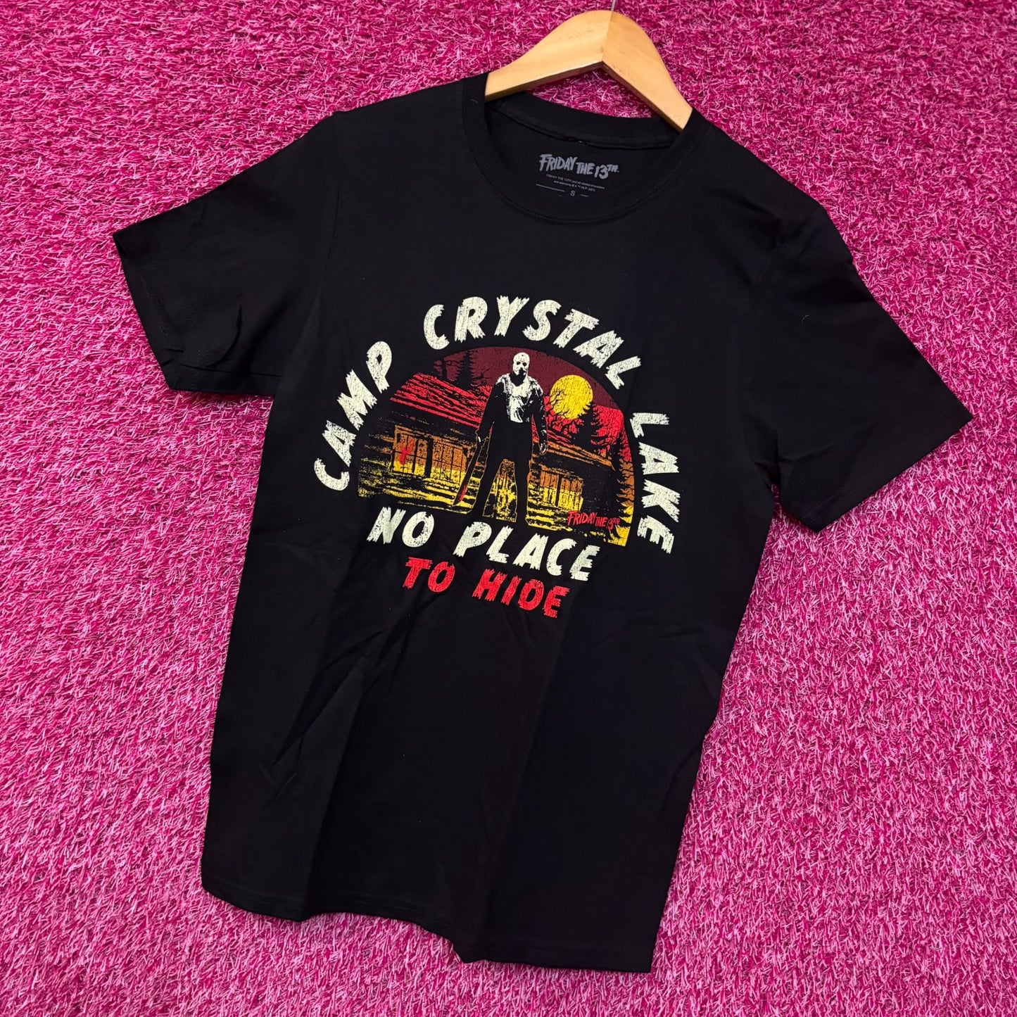 Friday the 13th Jason Vorhees Camp Crystal Lake No Place To Hide Horror Tshirt Small