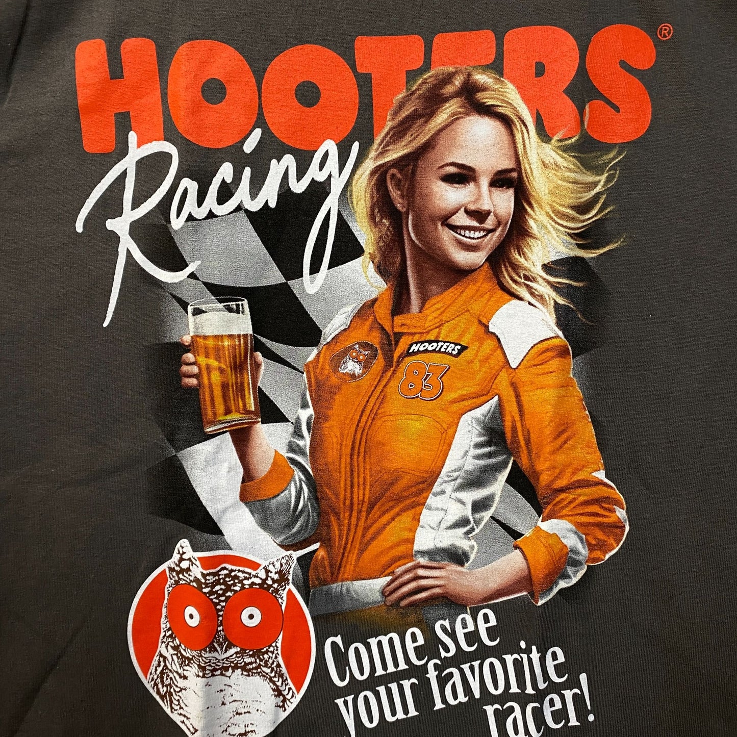 Hooters Racing Come See Your Favorite Racer T-Shirt Medium