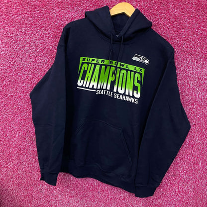 Seattle Seahawks Superbowl LX Champions Hoodie size Medium