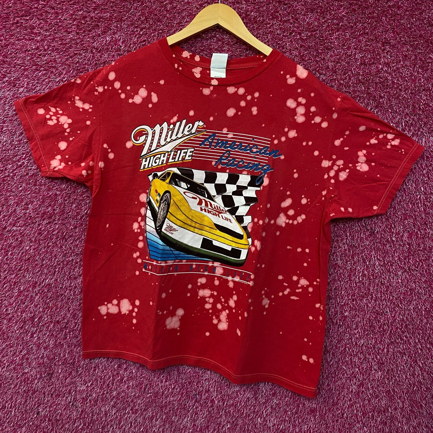Junk Food Clothing Miller High Life American Racing Graphic T-Shirt Large