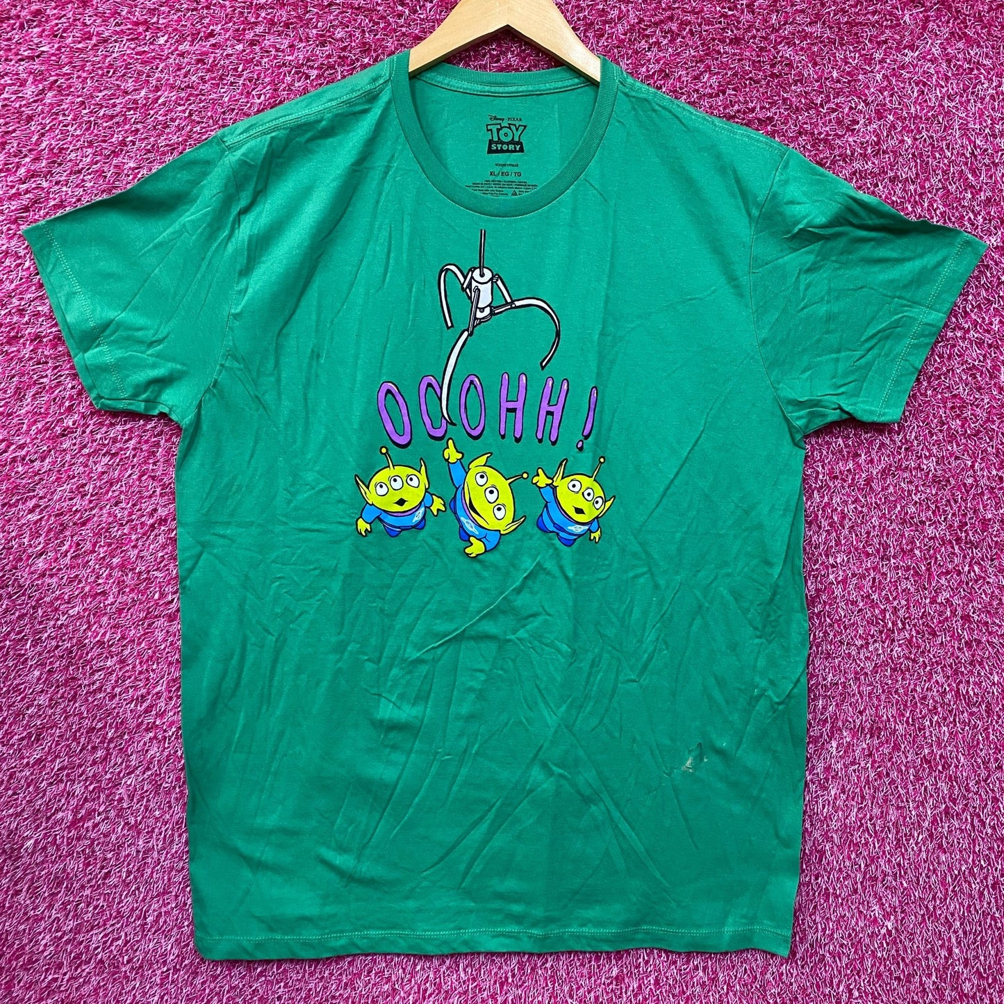 Disney X Pixar Toy Story Aliens Little Green Men Ooooh! The Claw Green T-Shirt XL