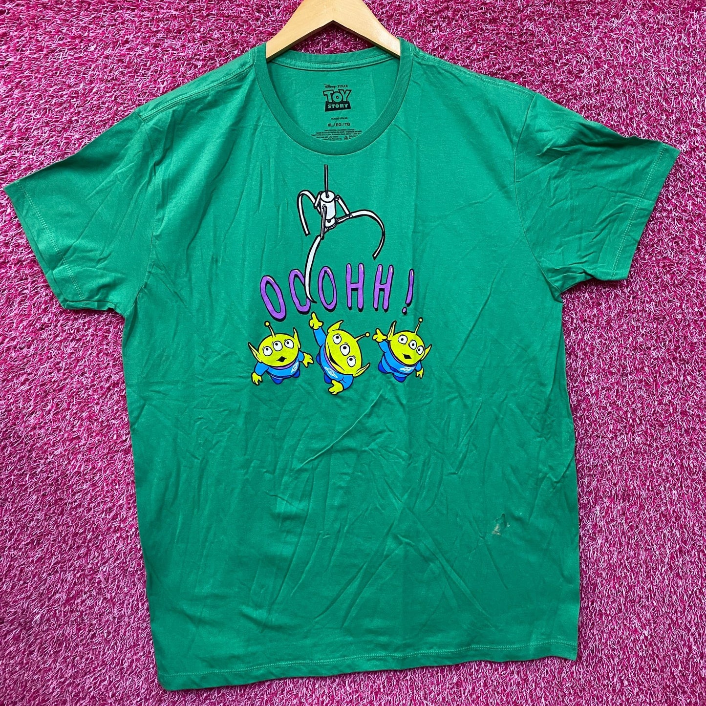 Disney X Pixar Toy Story Aliens Little Green Men Ooooh! The Claw Green T-Shirt XL