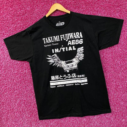 Initial D Takumi Fujiwara Toyota Sprinter Trueno AE86 Fujiwara Tofu Shop Anime T-Shirt XL