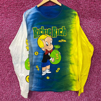 Richie Rich Money Bag Tie Dye Long Sleeve T-Shirt Small