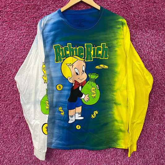 Richie Rich Money Bag Tie Dye Long Sleeve T-Shirt Small