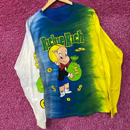 Richie Rich Money Bag Tie Dye Long Sleeve T-Shirt Small