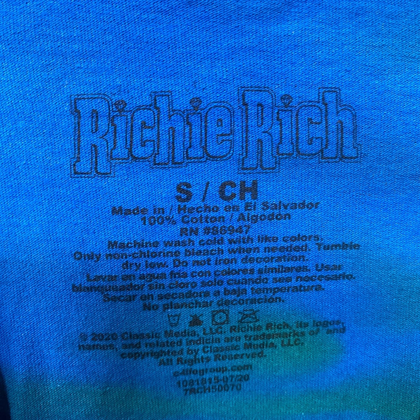Richie Rich Money Bag Tie Dye Long Sleeve T-Shirt Small