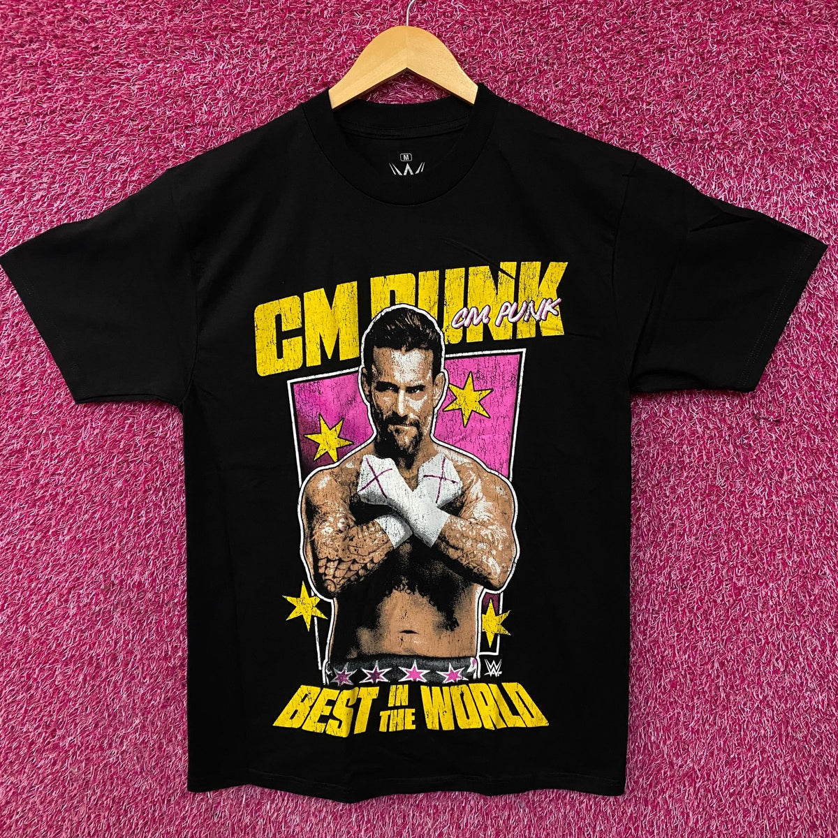 WWE CM Punk Vintage Style Best in the World Graphic T-Shirt Medium