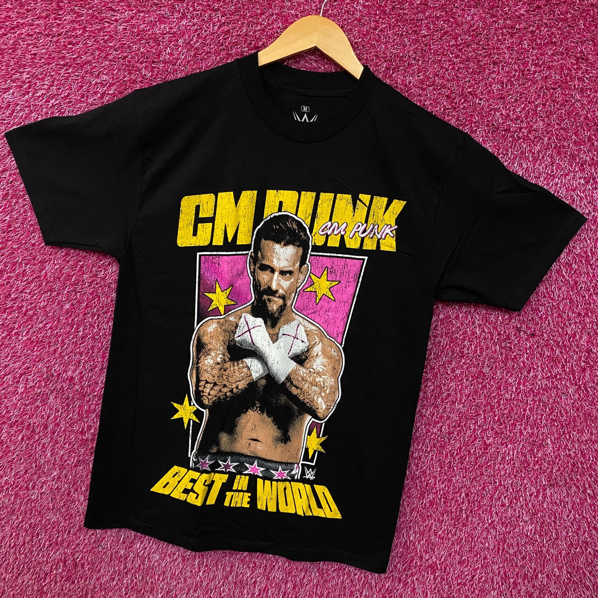 WWE CM Punk Vintage Style Best in the World Graphic T-Shirt Medium