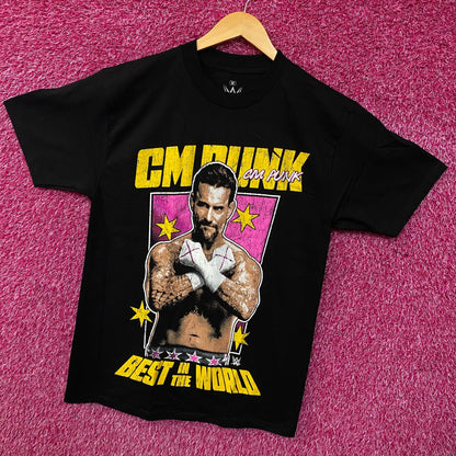 WWE CM Punk Vintage Style Best in the World Graphic T-Shirt Medium