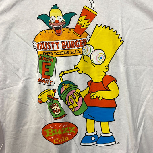 The Simpsons Bart Simpson Buzz Cola Krusty Burger Graphic T-Shirt Large