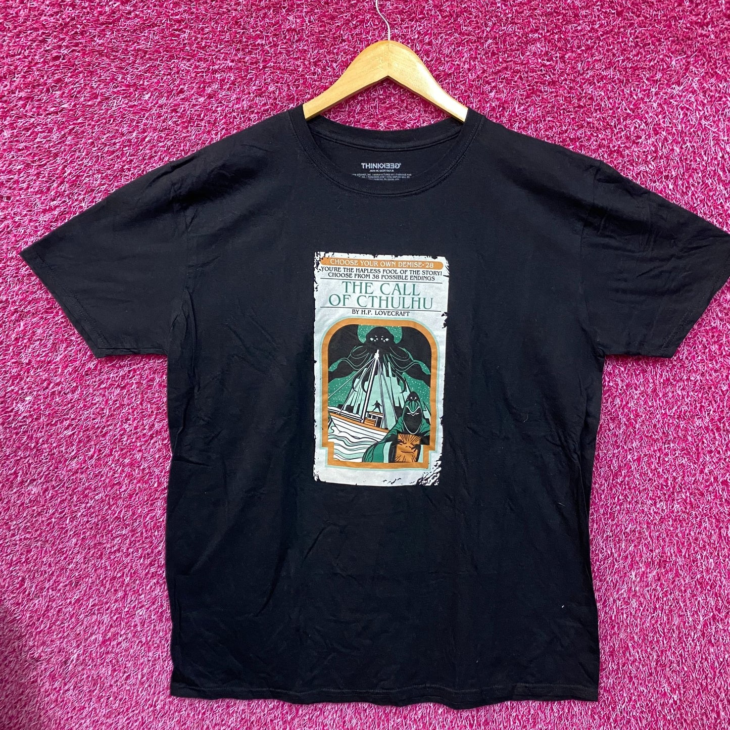 H.P. Lovecraft The Call Of Cthulhu Book Cover Design T-Shirt XL