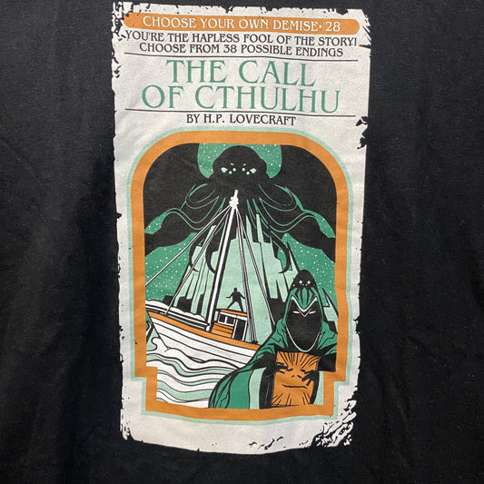 H.P. Lovecraft The Call Of Cthulhu Book Cover Design T-Shirt XL