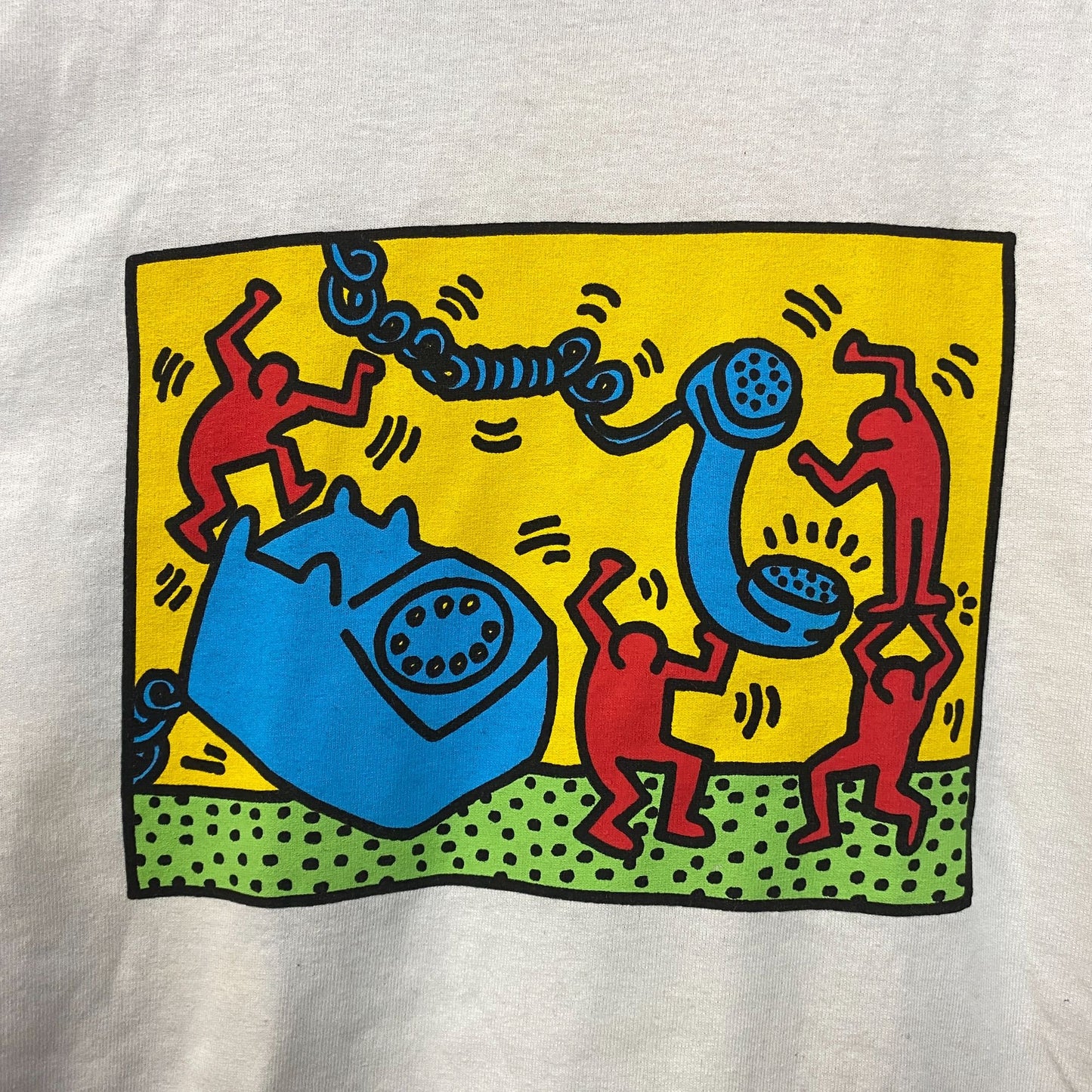 Keith Haring Telephone Art Long Sleeve Graphic T-Shirt Small
