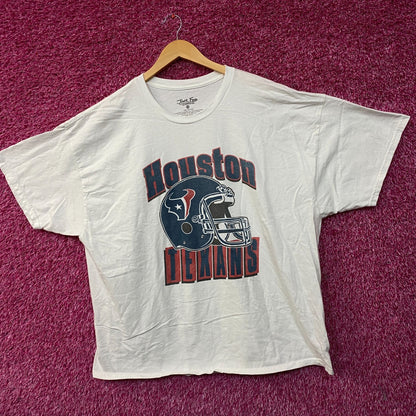 Junk Food NFL Houston Texas Throwback Helmet Logo T- Shirt 2XL