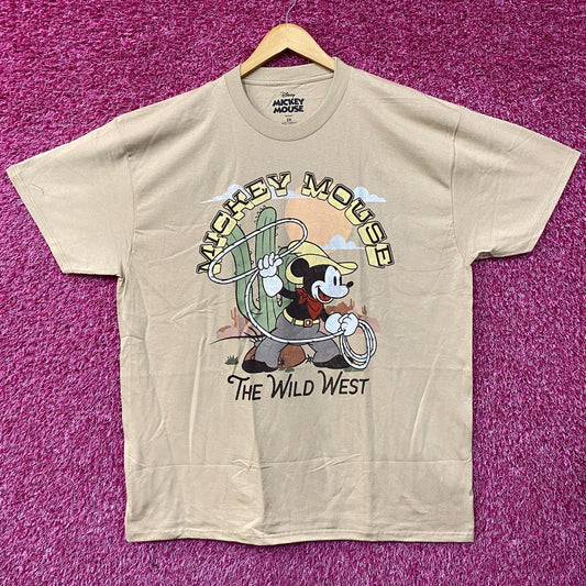 Disney Mickey Mouse The Wild West Cartoon Poster T-Shirt 2XL