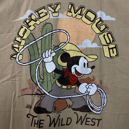 Disney Mickey Mouse The Wild West Cartoon Poster T-Shirt 2XL