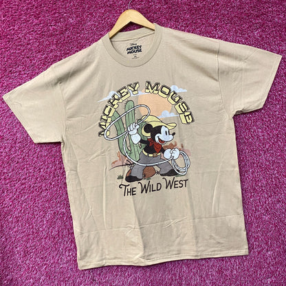 Disney Mickey Mouse The Wild West Cartoon Poster T-Shirt 2XL