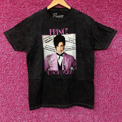 Prince Controversy Washed Acid-Wash Graphic T-Shirt Large