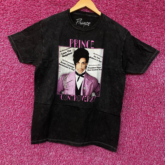 Prince Controversy Washed Acid-Wash Graphic T-Shirt Large