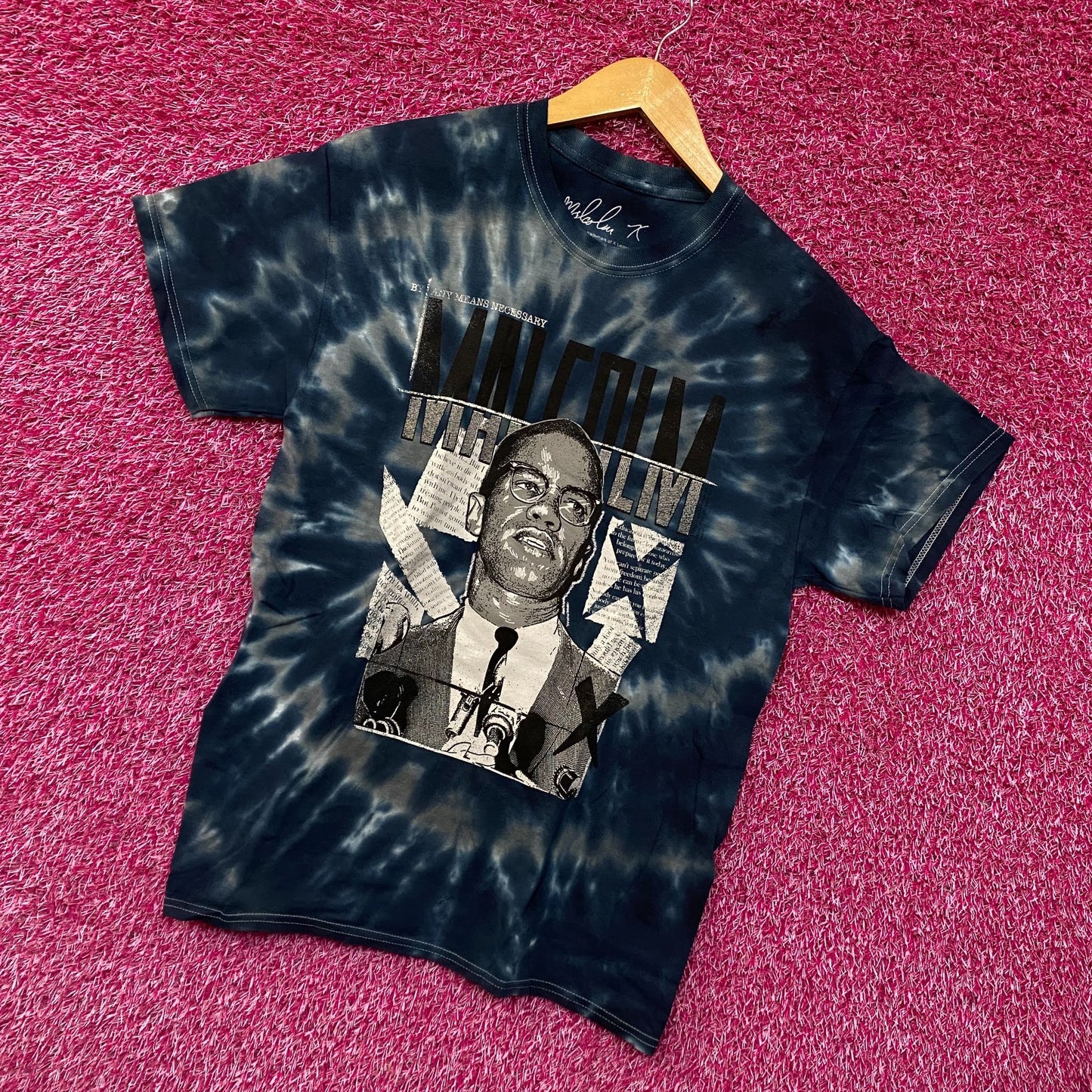 Malcom x blue tie dye Tshirt size medium