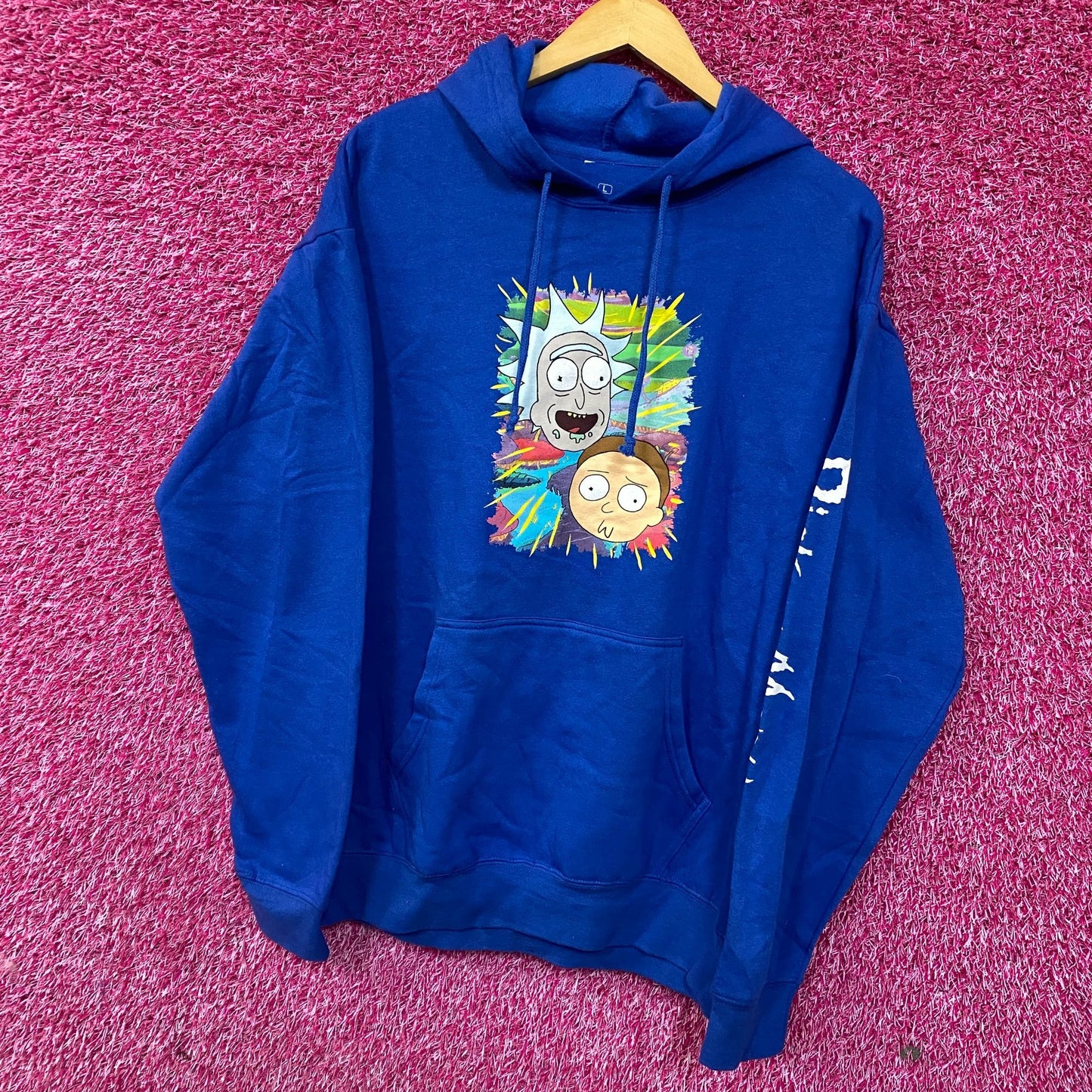 Adult Swim Rick and Morty Graphic Print Hoodie Large