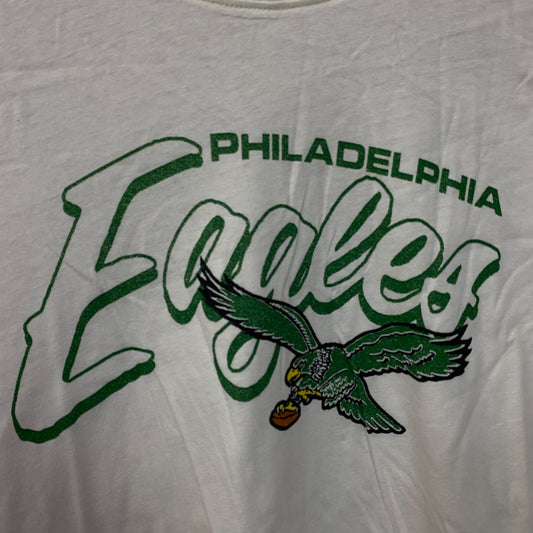 Junk Food Clothing NFL Philadelphia Eagles Touchdown Long Sleeve Cropped T-Shirt XL