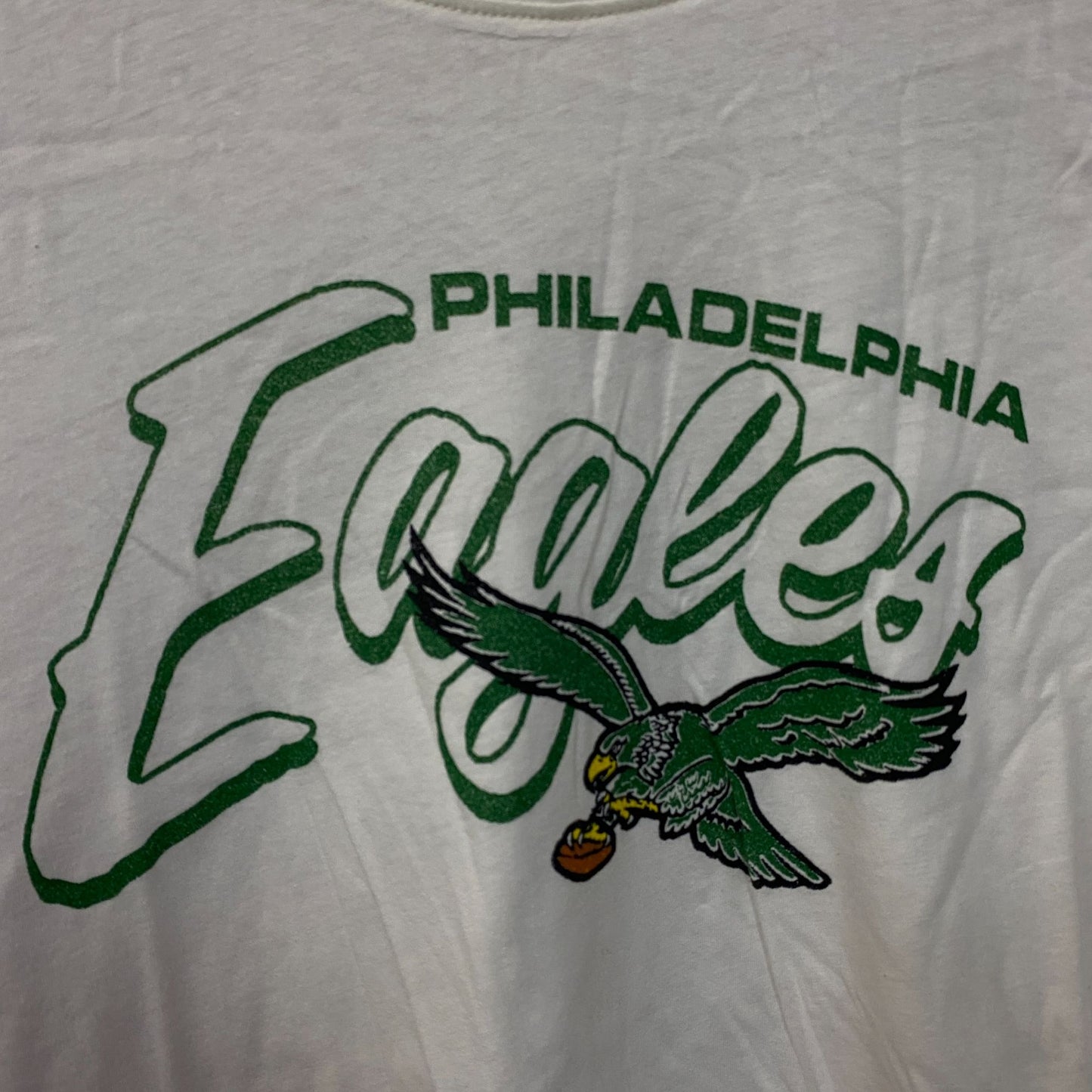 Junk Food Clothing NFL Philadelphia Eagles Touchdown Long Sleeve Cropped T-Shirt XL