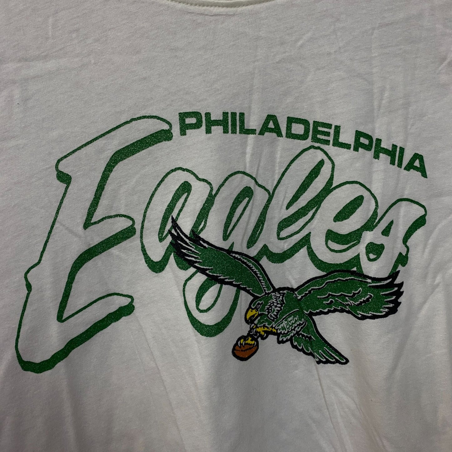 Junk Food Clothing NFL Philadelphia Eagles Touchdown Long Sleeve Cropped T-Shirt XL