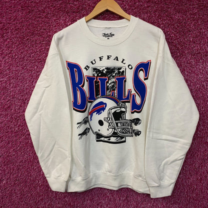 Junk Food Clothing Buffalo Bills Throwback Helmet Logo Sweatshirt Medium