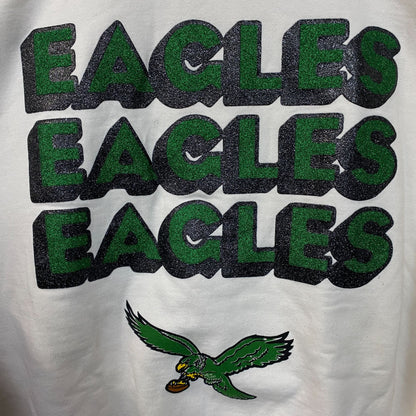 Junk Food Clothing Philadelphia Eagles Repeat Bling Glitter Crewneck Sweatshirt 2xl