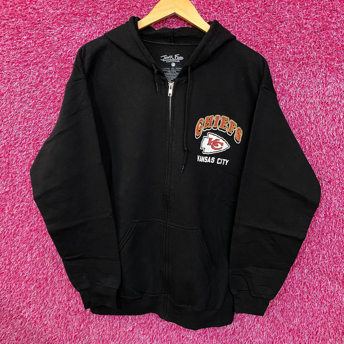 Junk Food Clothing Kansas City Chiefs Crest Logo Zip Up Hoodie XS