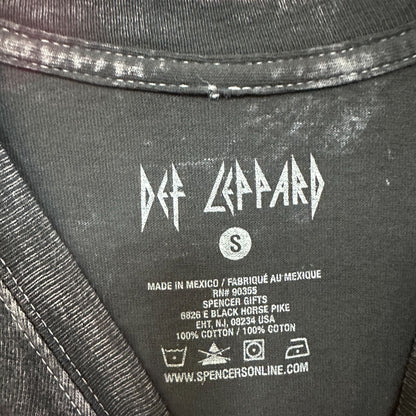 Def Leppard Spell-Out Hysteria Glam Metal Rock Band Tee S