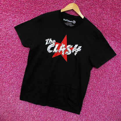 The Clash Corroded Spell Out Red Star Post Punk Band Tee large