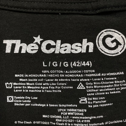 The Clash Corroded Spell Out Red Star Post Punk Band Tee large